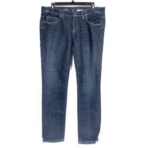 Duarte Jeans Los Angeles Dark Wash Ruched Straight Ankle Zipper Women Size 8